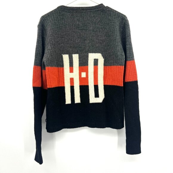 Harley Davidson 100% Wool Colorblock V-Neck Sweater Women's XL - Picture 3 of 3